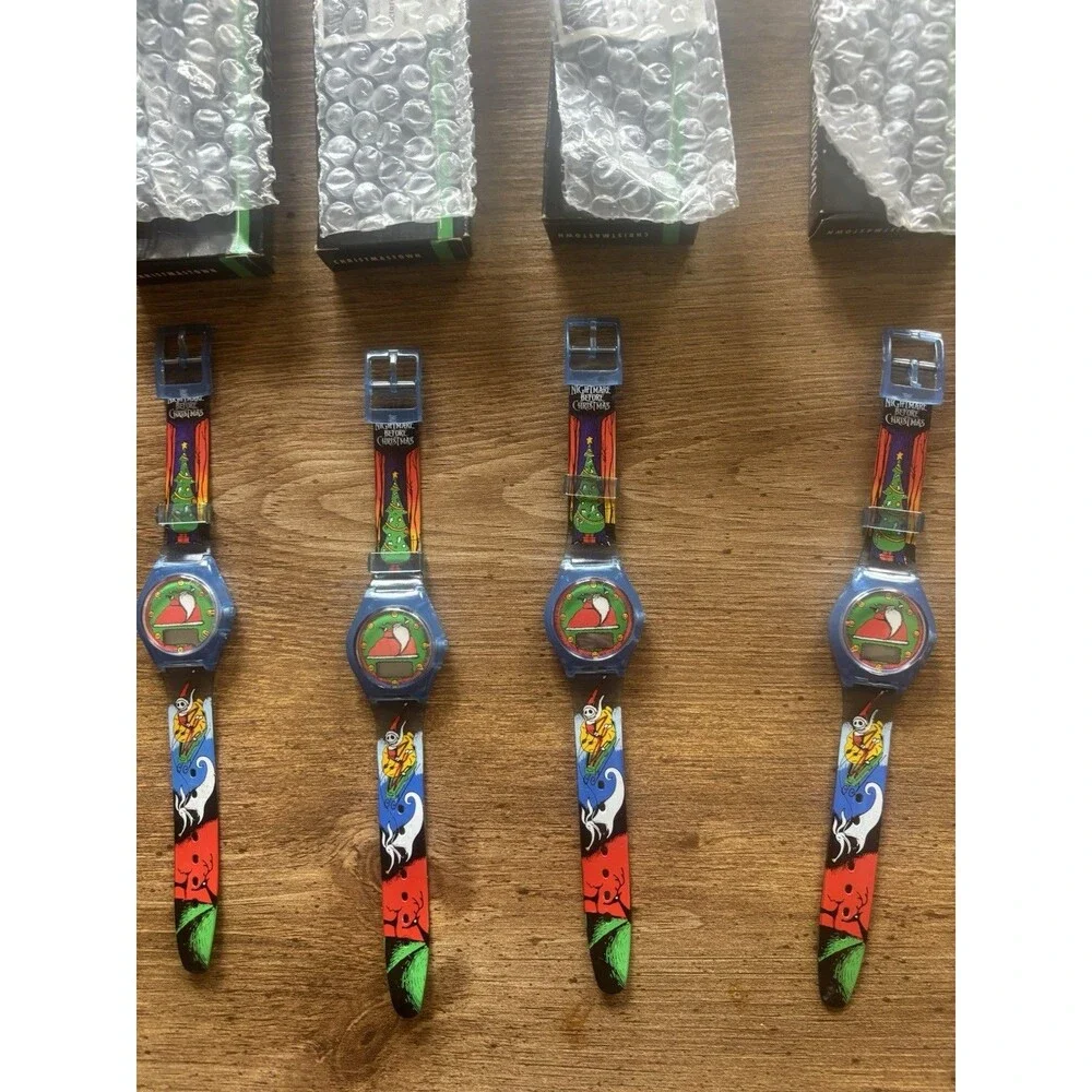 Lot of 4 Disney Nightmare Before Christmas Christmas Town LCD Watches